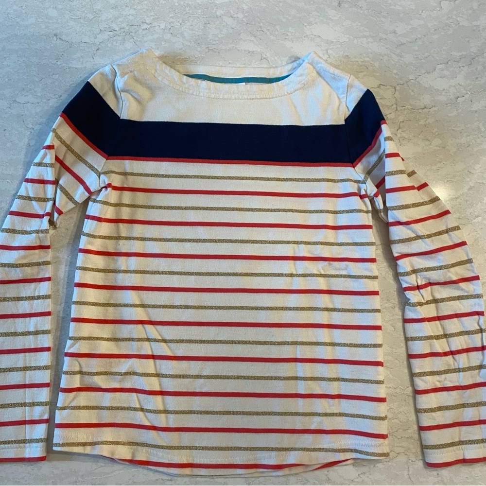 Johnnie B Girl’s Metallic Striped Long Sleeve Shirt Size 9-10